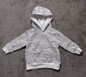 Champion Hoodie Boys 12 M White All over Print Champion Logo Long Sleeve Warm - Picture 1 of 12