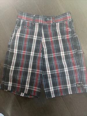 Pantalones Cortos Billabong Niños Talla 26 AZUL y Rojo A Cuadros - Look Totalmente Nuevos Foto 1 de 4