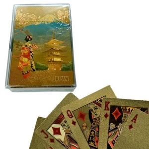 Japan Maiko-san Mt. Fuji Five-story Pagoda Gold Playing Cards Japanese Souvenirs - Picture 1 of 2