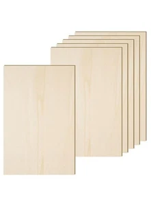 6 Pack 12 x 16 x 1/4 Inch-6mm Thick Basswood Sheets for Crafts Unfinished Ply... - Picture 1 of 7