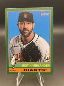 2025 Topps Heritage Baseball Justin Verlander Green Border - Picture 1 of 2