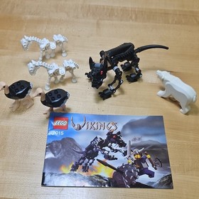 LEGO Vikings Fenris Wolf 7015 incomplete, 2 ostriches, polar bear, 2 Skele horse