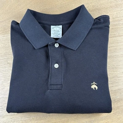 Camisa Polo Brooks Brothers 1818 Para Hombre Performance Negra Calce Ajustado Grande L Foto 1 de 4