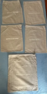 Paket (5) MANOLO BLAHNIK Staubbeutel Schuhe Kordelzug grau / beige leer - Bild 1 von 1