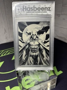 2025 Hasbeenz Moon Knight Marvel Acrylic Sketch Card 1/1 Encased - Picture 1 of 5