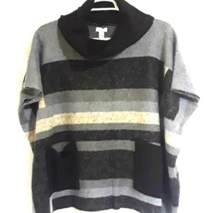 NWT Women Sz L Color Block Cowl Neck Artsy Sleeveless Charming Charlie Sweater - Picture 1 of 12