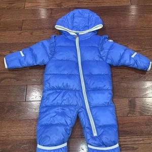 Michael Kors Insulated Fleece Lined Quilted Bunting Snowsuit Blue Baby 6-12 Mos - Picture 1 of 6