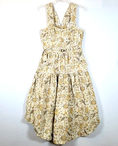 Ulla Johnson Womens Enzo Midi Floral Tank Dress Size 8 Beige Western Prairie - Picture 1 of 12