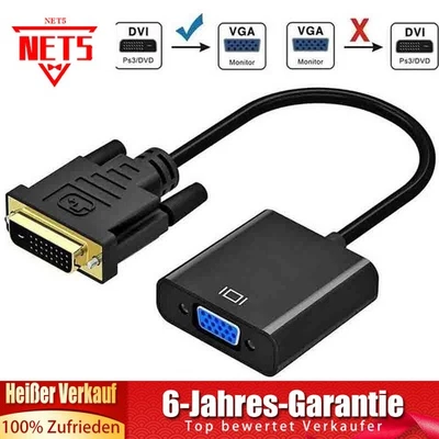 DVI 24+1 auf VGA Stecker auf Buchse Adapter Für Computer Desktop Laptop Monitor - Bild 1 von 4