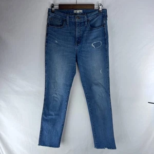 Jeans donna Madewell taglia 28 vita alta orlo grezzo RN77388 blu denim invecchiato - Foto 1 di 8