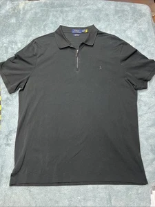 Polo Ralph Lauren Stretch Mesh 1/4 Zip Shirt Men’s XL Black Preppy Casual Golf - Picture 1 of 9