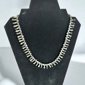 Vintage 925 Sterling Silver 19" Hematite Beaded Necklace Black Onyx Beads 62.4g - Bild 1 von 5