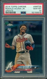 2018 TOPPS CHROME UPDATE RONALD ACUNA JR. #HMT25 RC PSA 10 - Picture 1 of 2