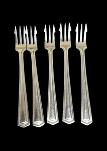 5 Vintage Capco Japan Edelstahl Meeresfrüchte Cocktail Gabeln 5,5" Art Deco drei Zinken - Bild 1 von 5