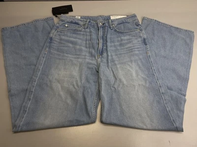 Jean para mujer Rag & Bone Greenport azul talla 28 peso pluma Logan tiro medio ancho Foto 1 de 4