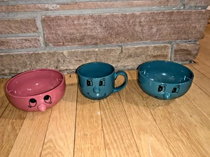 Lote de tazas de café cara 3D sonriente divertida colección Livingware de colección 12 OZ - Imagen 1 de 5