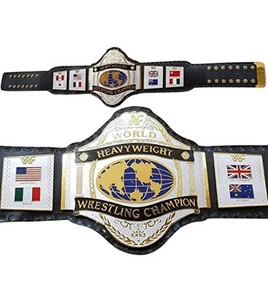 HULK HOGAN 86 Championship Wrestling Adult belt Brass metal plated leather strap - Picture 1 of 4