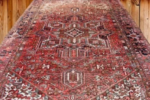 Vintage Rug. 7'9 x 11'4 Caucasian Heris Tribal Hand Knotted Wool Area Rug 8 x 11 - Picture 1 of 14