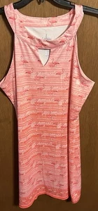 Womens Guy Harvey Flamingo Watercolor Stripes Halter Dress Tropical UPF XL - Picture 1 of 4