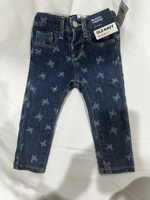 Leggings Rockstar Azul Marino Antiguo Bebé Niñas 12-18M Azul Denim Estampado Mariposa Foto 1 de 4
