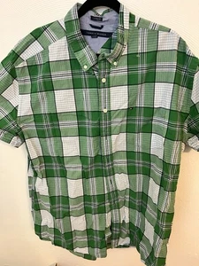 Tommy Hilfiger Men’s XXL Green Plaid  Casual  Shirt Short Sleeve Button Up - Picture 1 of 7