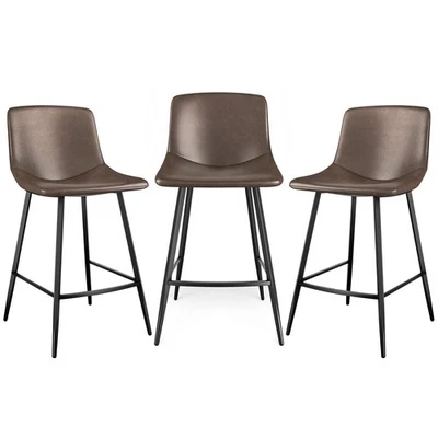 Juego de taburetes de bar de altura de mostrador de 3 sillas de comedor de 24 pulgadas para isla de cocina EE. UU. Foto 1 de 4