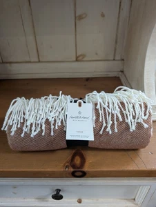 Hearth & Hand Magnolia Fringe Throw Blanket 60x50" Copper Tone and Cream/White - Picture 1 of 7