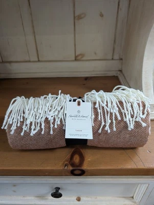 Hearth & Hand Magnolia Fringe Throw Blanket 60x50" Copper Tone and Cream/White - Image 1 of 4