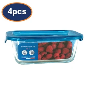Luminarc Food Container Glass With Lid Storage Plus Airtight Lunch Box 38cl 4Pcs - Picture 1 of 5