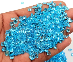 8 Pcs Sky Blue Aquamarine 5x5 mm Round Cut IGL Certified Loose Gemstones 5DNZ - Picture 1 of 9