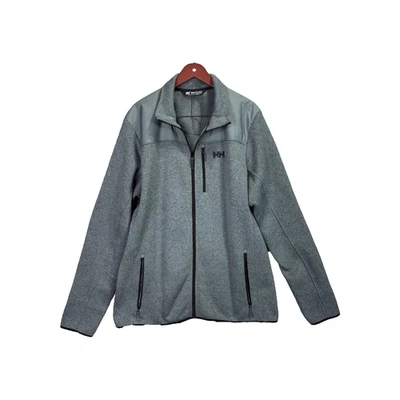 Chaqueta polar Helly Hansen para hombre 2XL gris pizarra verde cremallera completa abrigo exterior Foto 1 de 4