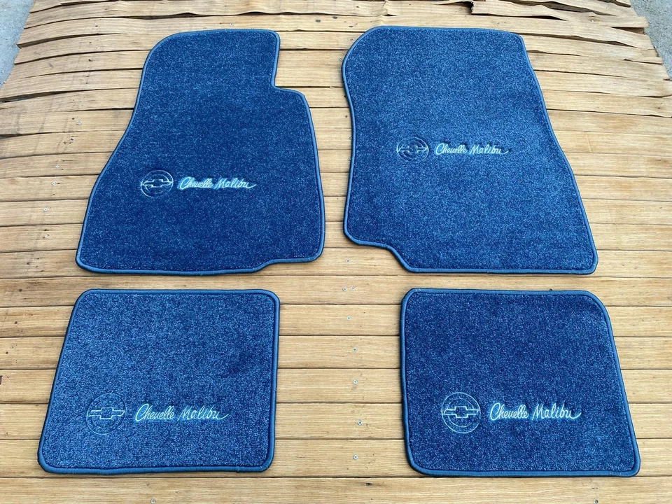 Tapete de assoalho azul conjunto 4 peças 1968-72 para Chevrolet Chevelle - Imagem 1 de 3