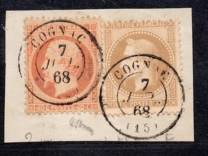 💎 FRAGMENT NAPOLEON 2 COULEURS EMISSIONS / SIGNE BRUN SUPERBE CACHET COGNAC 💎 - Imagen 1 de 2