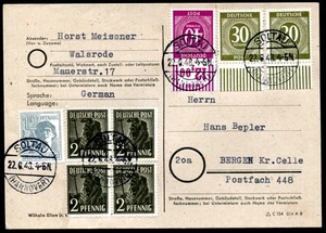 ALLIED OCCUPATION 1946 928WUR 929WOR OLD CURRENCY on CARD FLAWLESS 600€(H5217 - Picture 1 of 1