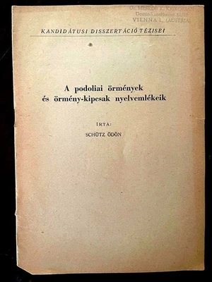 1964 Podoliai Őrmények és Őrmény-Kipcsak... Schűtz Ődőn; Armenian- Kipchak lang. - Image 1 of 4
