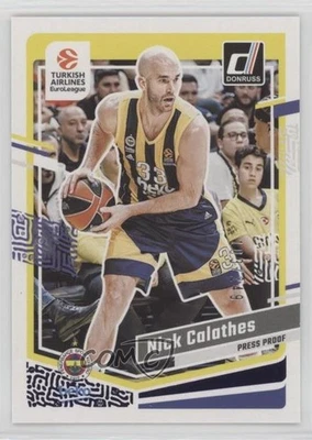 2023-24 Panini Donruss EuroLeague Purple Press Proof /249 Nick Calathes #74 - Image 1 of 2