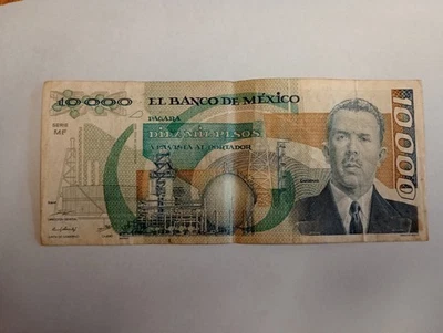 Mexico 10000 Pesos 1987 Series MF Circulated Banknote World Foreign Currency - Image 1 of 2