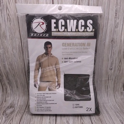 Rothco ECWCS Level 2 Bottoms 2X Green Generation III Grid Fleece Cold Weather - Image 1 of 4