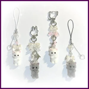 Llavero gatito peludo hecho a mano y2k mujer moda - Imagen 1 de 28