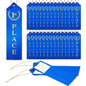 1st Place Quality Award Ribbons First Place Ribbon Blue Winner Ribbons Metall... - Picture 1 of 7