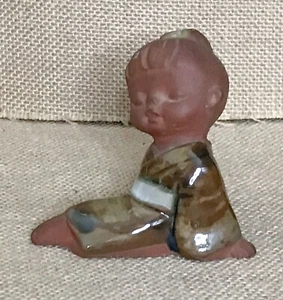 Vintage Uctci Terrakotta Kind Figur Japanisch Kultur Ethno Boho Eklektisch - Bild 1 von 8