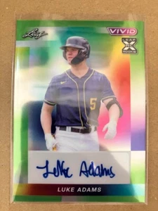 Leaf Vivid Rookie 2023 auténtico Luke Adams Carolina Mudcats automático/4 #BA-LA2 - Imagen 1 de 24