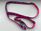Pets At Home Dog Long Lead Matching Collar Purple Hot Pink Adjustable Reflective