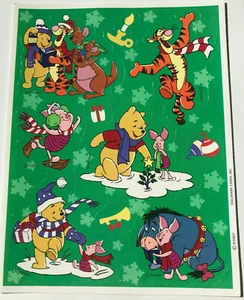 VTG Hallmark Stickers Christmas Winnie The Pooh Tigger Piglet Eeyore - Picture 1 of 1