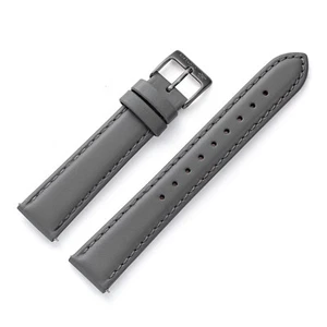 18 mm Uhrenarmband Leder Grau GM - Picture 1 of 4