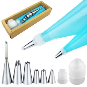 Profi Spritztüllen Set +Spritzbeutel Silikon + 2 Silikon TPU Set Torte Dekor DE - Bild 1 von 2