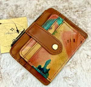 Cartera Patricia Nash Cassis Acuarela Cuero Mariposa Tarjeta de Identificación Nueva con Etiquetas - Imagen 1 de 6