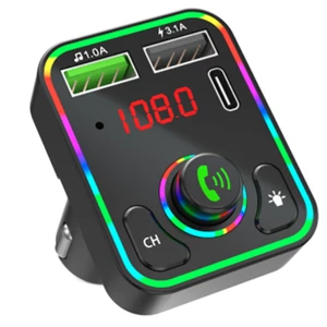 Wireless Bluetooth-5.0 Auto FM Transmitter Adapter 2USB PD Ladegerät AUX Freisprecheinrichtung* - Bild 1 von 12