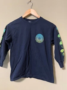 Santa Cruz Long Sleeve T-Shirt Black with Flowers on Arms Youth Size Small - Picture 1 of 4