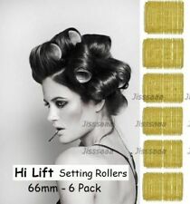 Hi Lift Setting Self Gripping Hair Rollers 6 Pack Volume & Shape 66mm Yellow